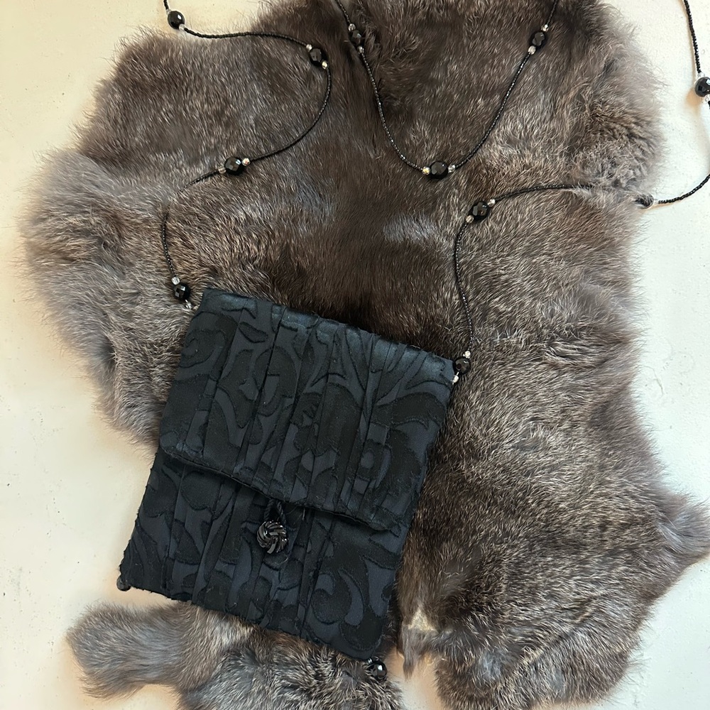 Elegant Handmade Black Silk Women's Bag